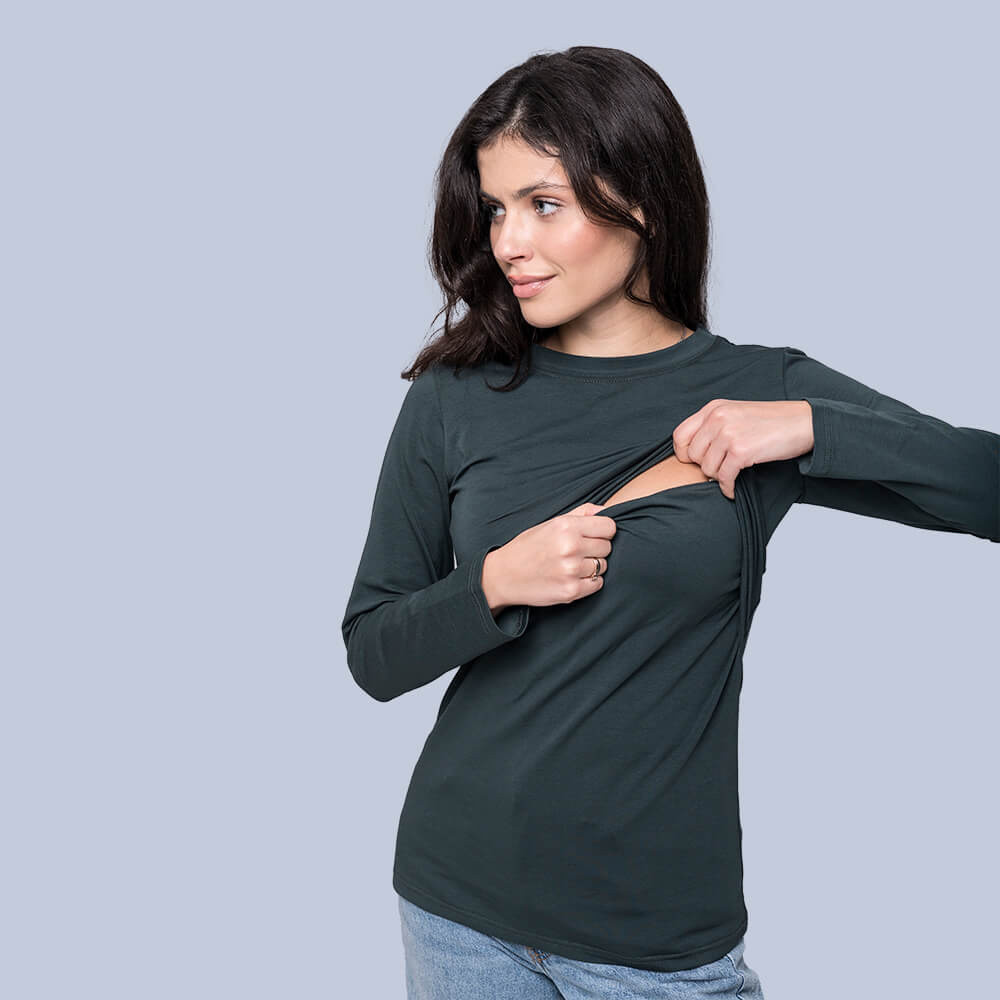 Лонгслів для вагітних та годуючих Изумрудный Київ - фото 2