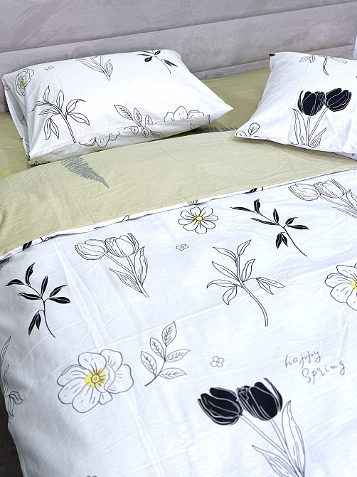 Ecotton Комплект постільної білизни Ecotton полуторний 150х215 см сатин білий (рис. 24303) Киев - изображение 1