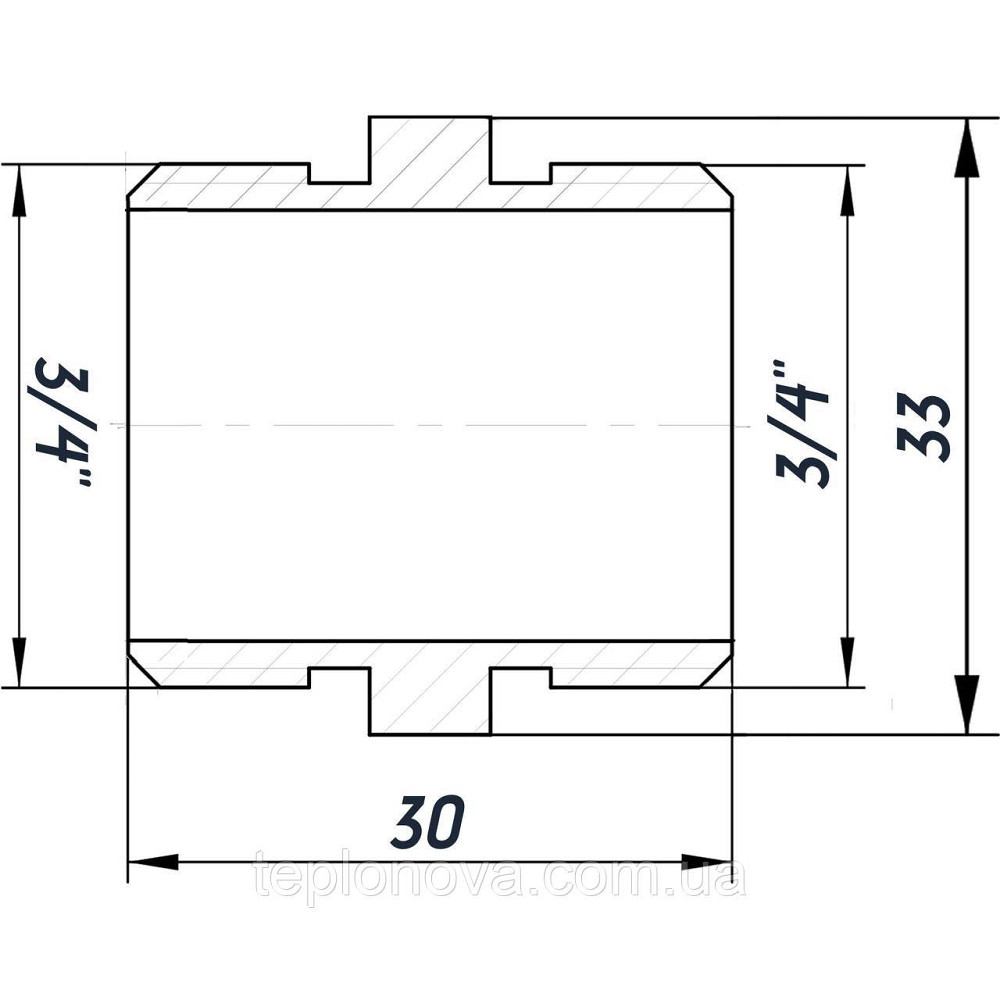 Ніпель 3/4| НН неіржавкий SN442S OPTIMUM Чернівці - фото 3