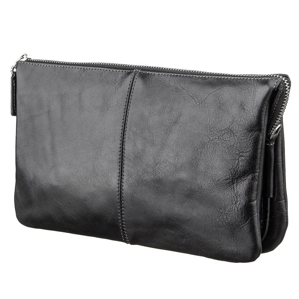 Барсетка мужская GRANDE PELLE 11146 в гладкой коже Черная Киев - изображение 5