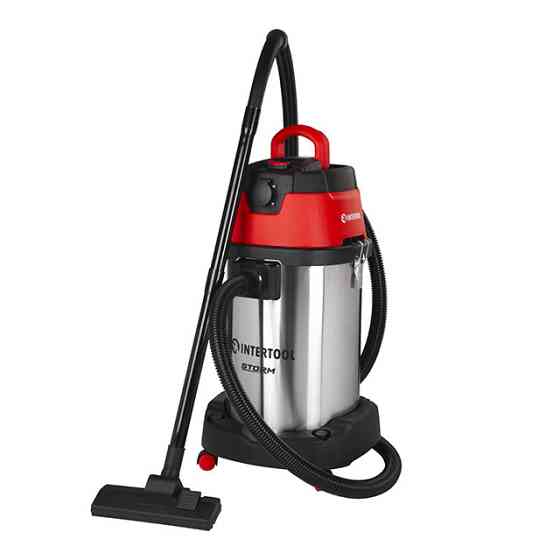 Пилосос будівельний INTERTOOL WT-1430, 1,4 кВт, 2 Stage, >20кПа, бак 30 л нержавіюча сталь 201, розетка, STORM - Гарантія 36 міс Львів