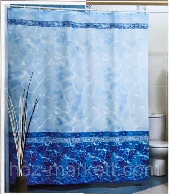 Шторка для душа Miranda Mermer su 180 х 200 см голубая производство Турция Харьков - изображение 6