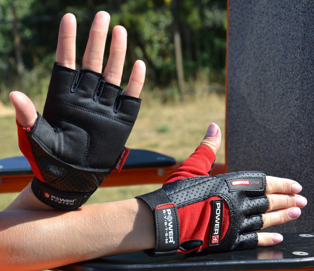 Рукавички для фітнесу Power System PS-2500 Power Plus Black/Red M Кам'янське - фото 8