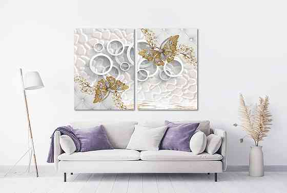 Модульная картина в гостиную / спальню Метелики з камінців TLV-2_025 70x102 см Київ