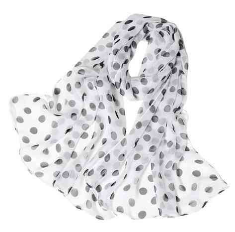 Женский шарф в горох 150 на 50 см бело-черный Киев