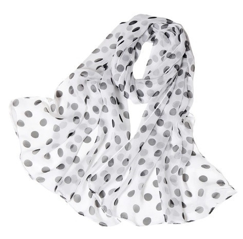 Женский шарф в горох 150 на 50 см бело-черный Киев - изображение 2