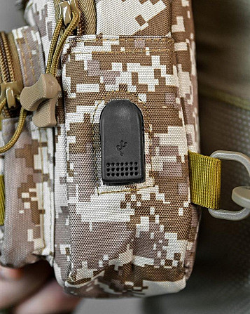 Армейская нагрудная сумка рюкзак с USB портом Защитник Sahara ДЛ7537 Киев - изображение 5
