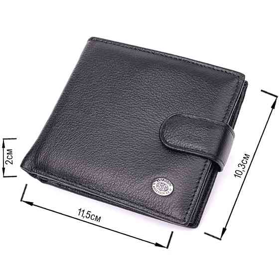 Мужской трендовый бумажник из натуральной кожи ST Leather 22553 Черный Киев