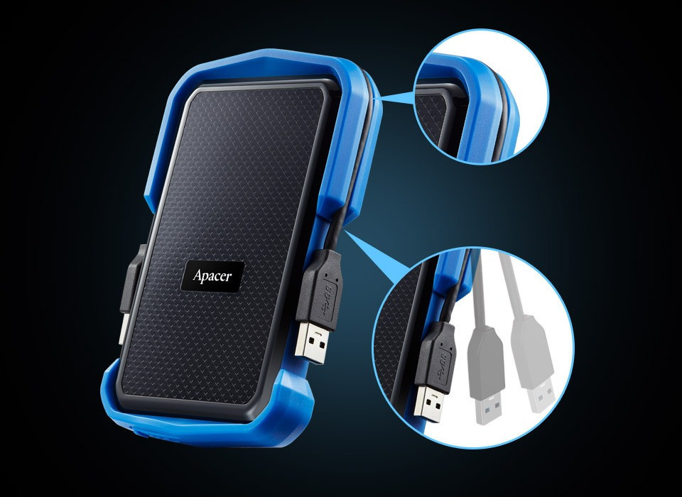 Зовнішній жорсткий диск 2.5" USB 2.0 TB Apacer AC631 Black/Blue (AP2TBAC631U-1) чорний, синій Харків - фото 4