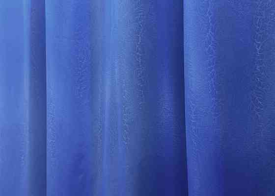 Тюль органза з принтом "Листя" колір синій 005т Київ