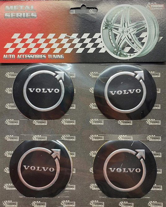 Наклейки на диски/ковпаки Volvo 90мм 4шт чорний Київ - фото 1
