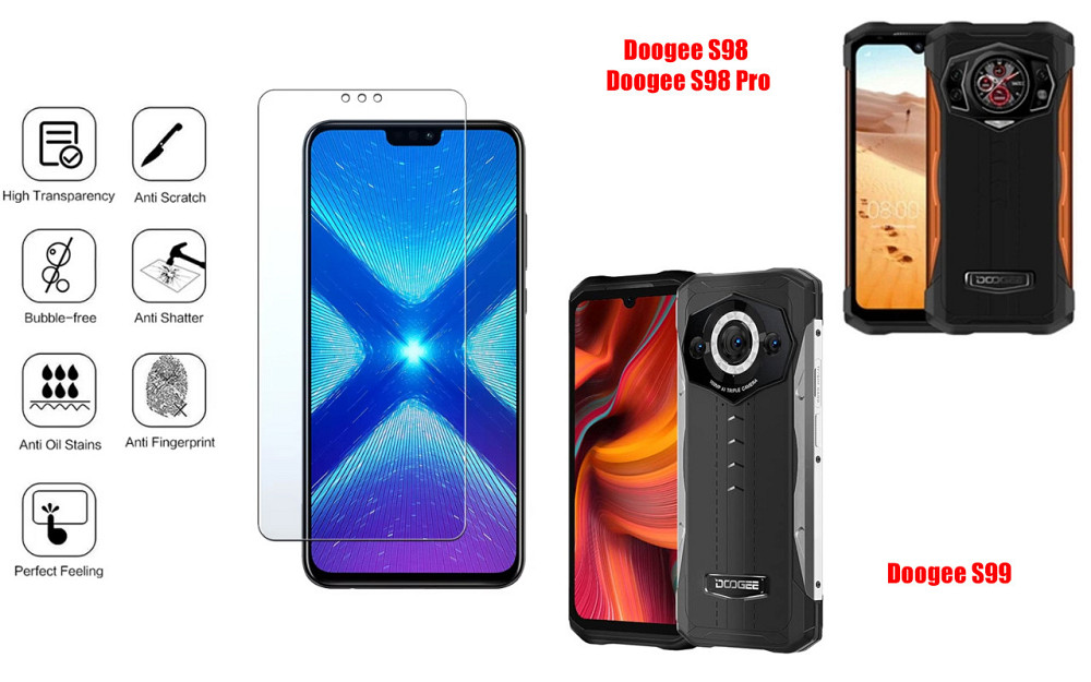 Защитное стекло NeoGlass для Doogee S98, S98 Pro, S99 – ультрапрозрачное и устойчивое Киев - изображение 4