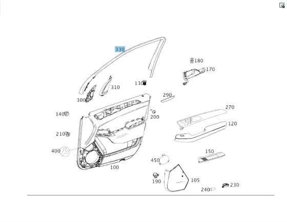 Mercedes-Benz  A2927270178 9051 Облицювання рамки скла внутрішні передніх лівих дверей GLE Coupe C292 Одеса