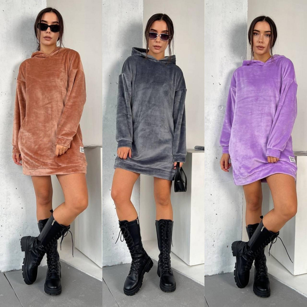 Жіноча тепла туніка-сукня двостороння мохра. Київ - фото 9