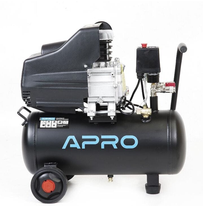 Компресор одноциліндровий 1,5кВт 205л/хв 8 бар 24л 2 крана APRO Житомир - изображение 1