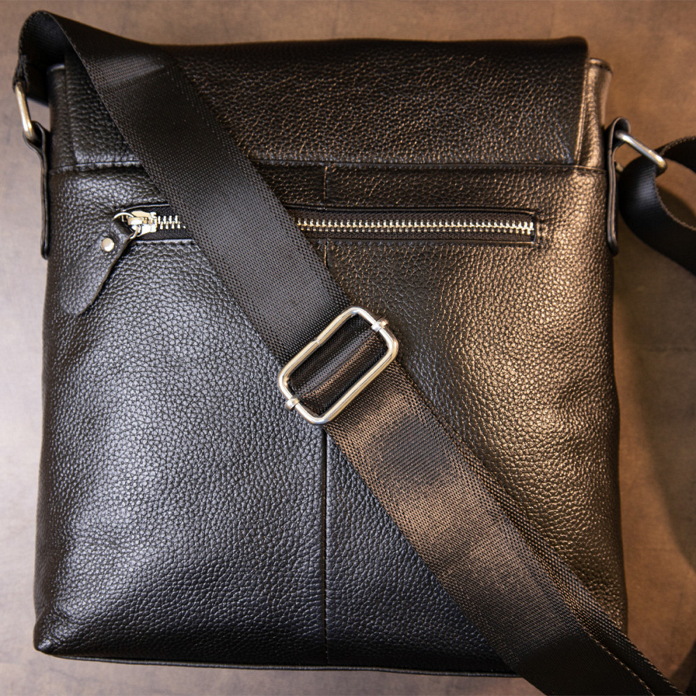 Сумка мужская классическая с клапаном флотар Vintage 20410 Черная Киев - изображение 1