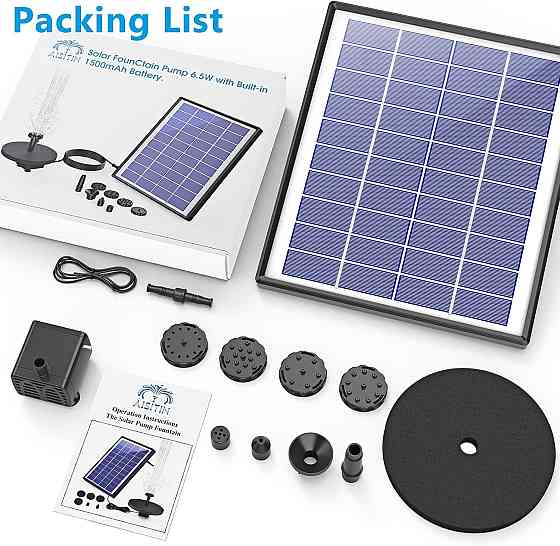 Садовий фонтан насос з сонячною панеллю AISITIN 6.5Вт Луцьк