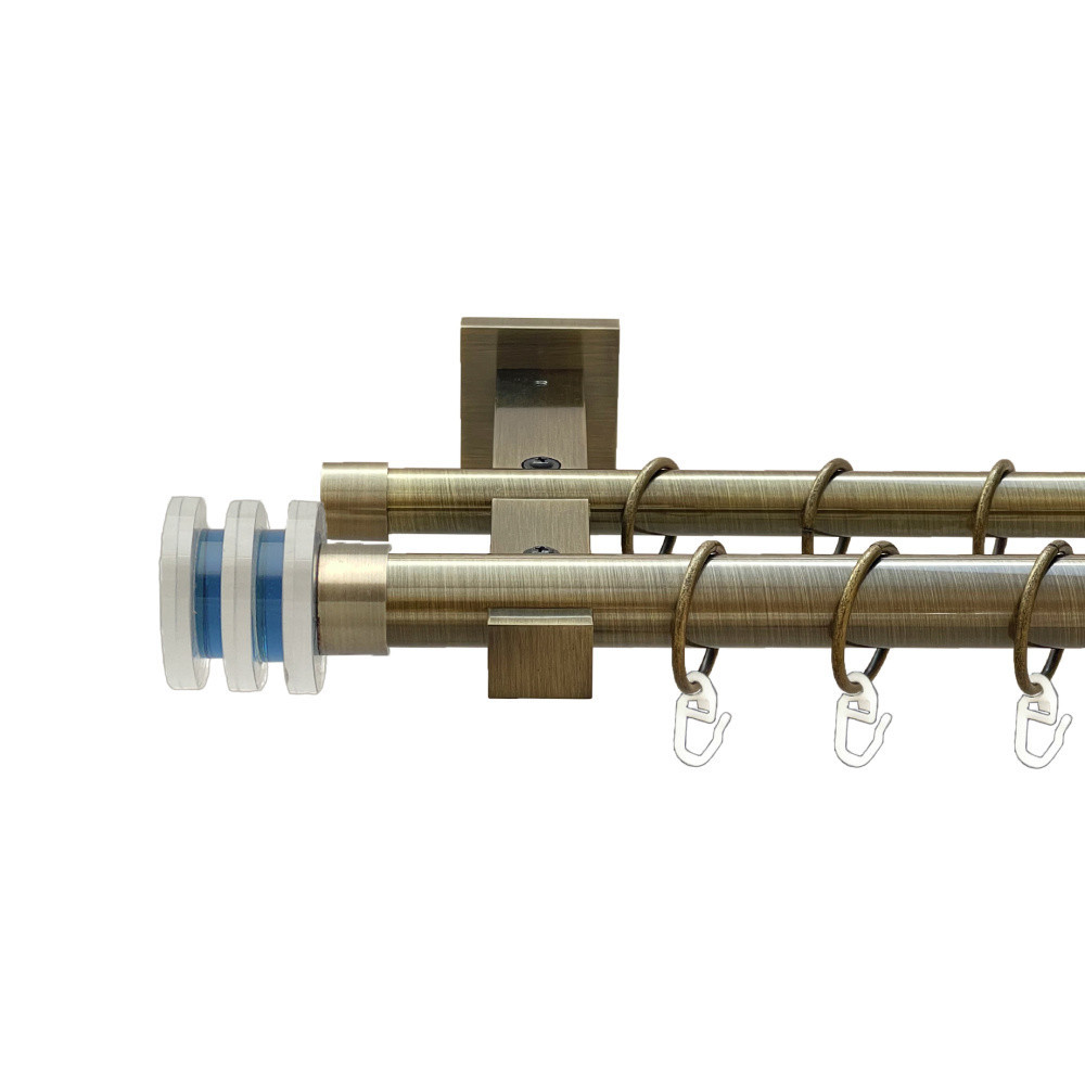 Карниз Orvit Акварія металевий дворядний техно гладка труба кільце металеве Антик 25\19 мм 160 см Львов - изображение 1