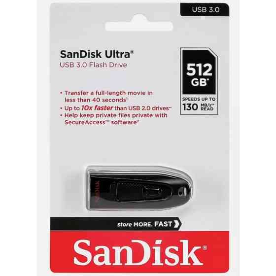 Флешка SanDisk Ultra 512ГБ USB 3.0 Чорна Київ