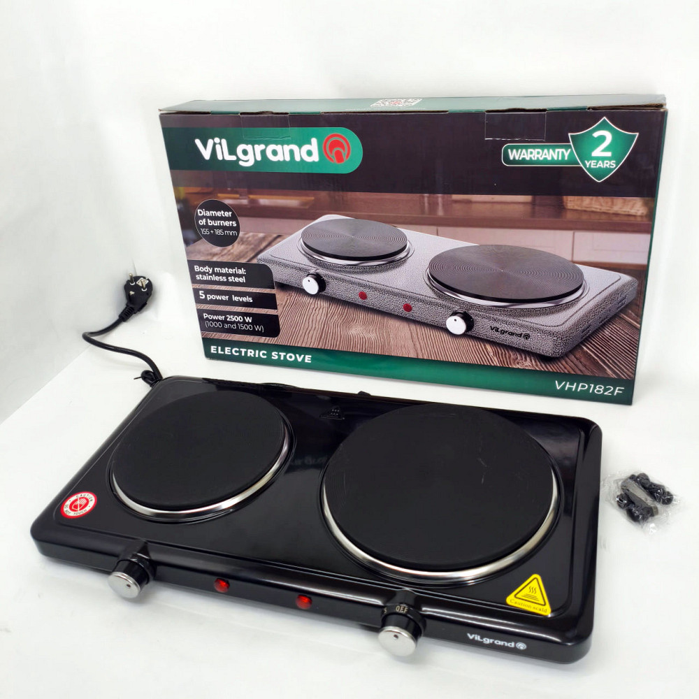 Плита кухонная переносная VILGRAND VHP182F 2500Вт, Мощная настольная электроплита VM-71 Львов - изображение 5