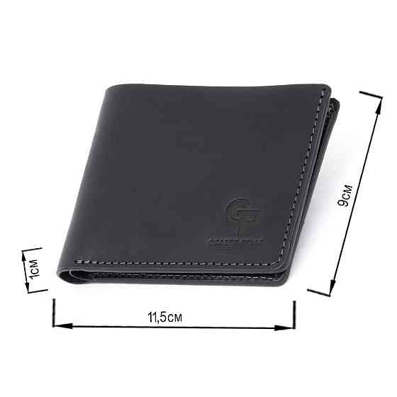 Портмоне на одно отделение в матовой коже GRANDE PELLE 11309 Черное Киев