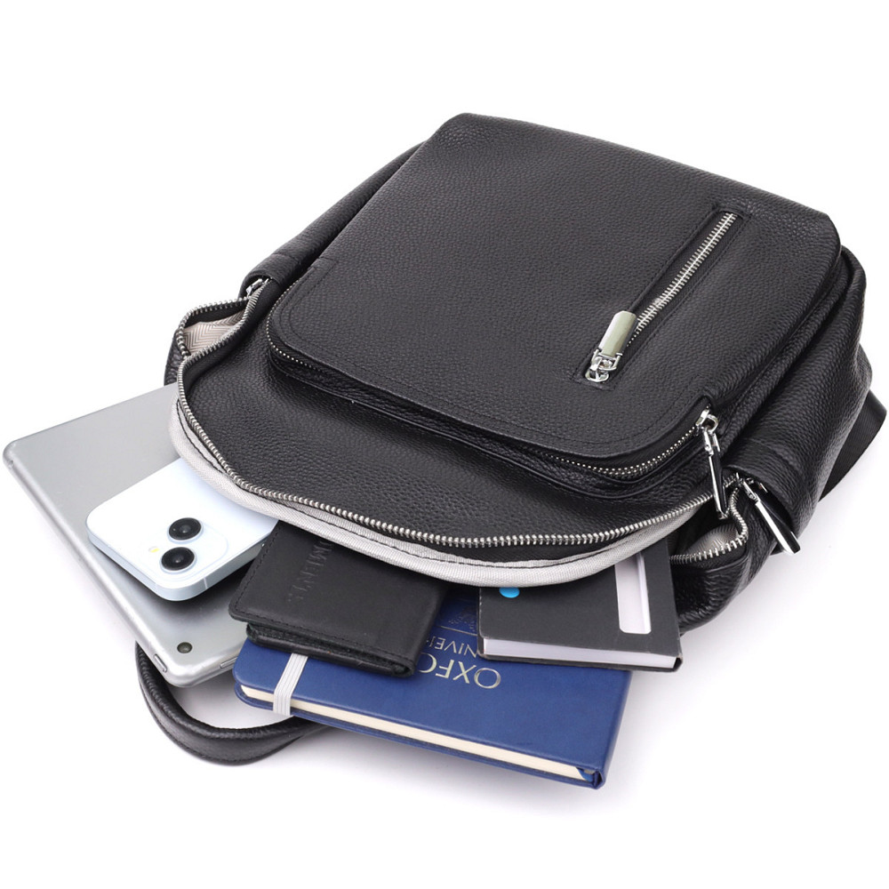 Жіночий рюкзак з натуральної шкіри Vintage 23059 Чорний Київ - фото 9