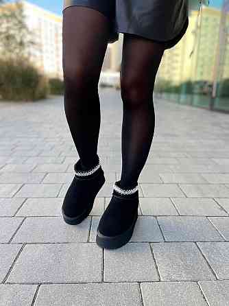 ITTS Угги жіночі ITTS чорні натуральна замша з теплим хутром высота 10 см (5639) Коломыя