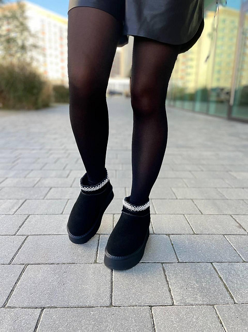 ITTS Угги жіночі ITTS чорні натуральна замша з теплим хутром высота 10 см (5639) Коломыя - изображение 3