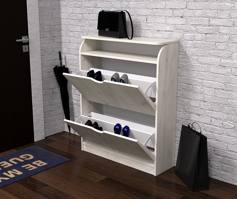 Тумба для обуви №1, Дуб Крафт Білий, 800/250/1000 Львов - изображение 3