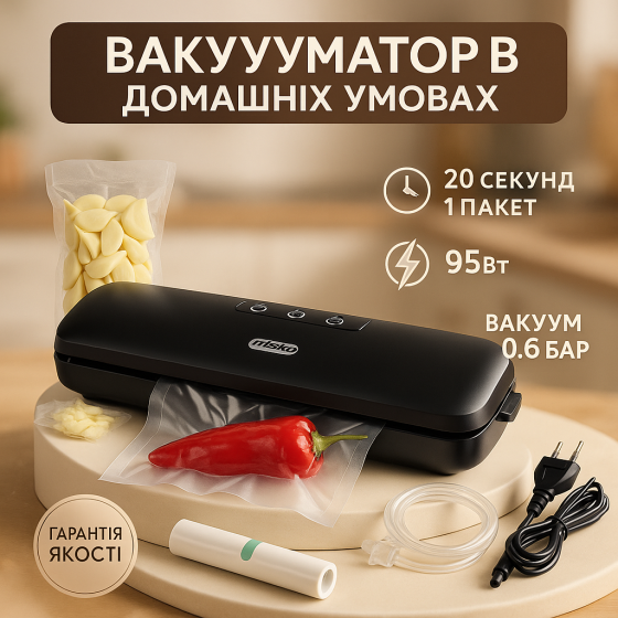Портативный упаковщик вакуумный, Бытовой пищевой вакууматор, Вакуумные машины для продуктов PB-86 Львов