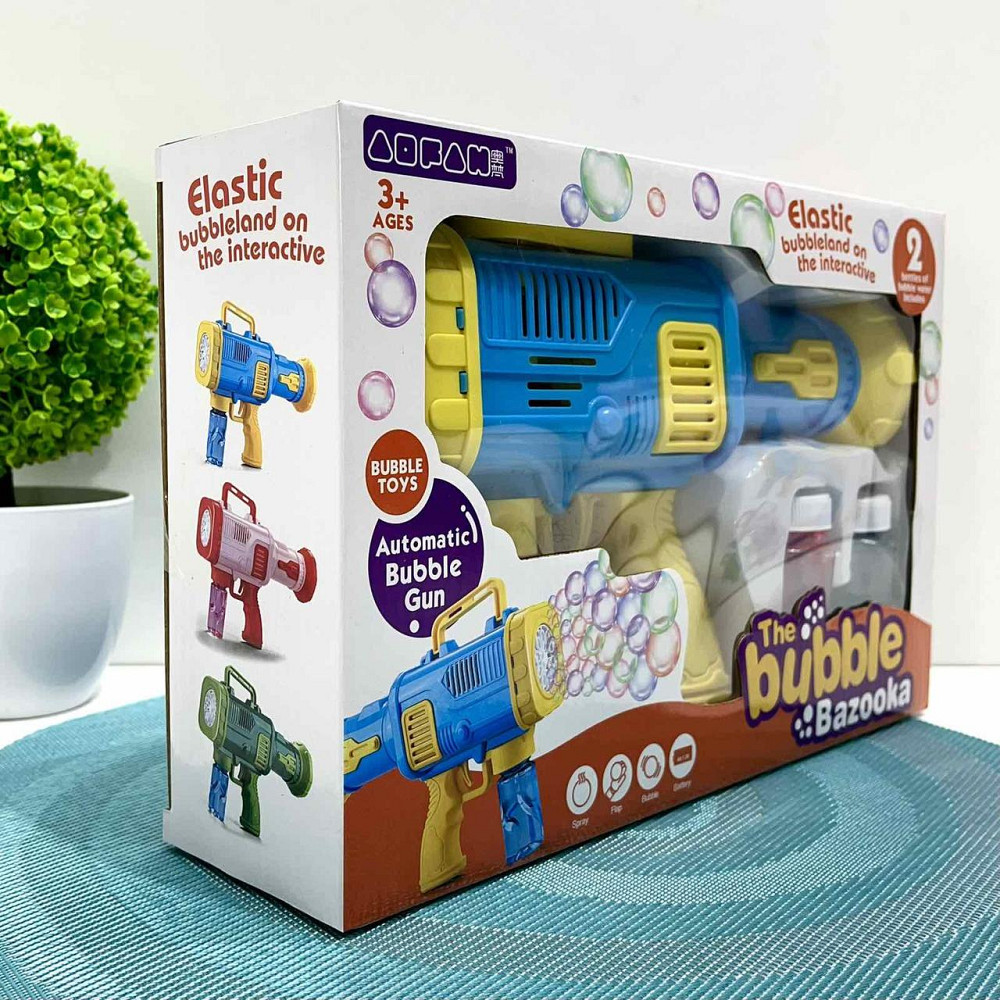 Пістолет для запуску мильних бульбашок світло запаска 26 см Жовто-синій (9835-3) Чернігів - фото 8