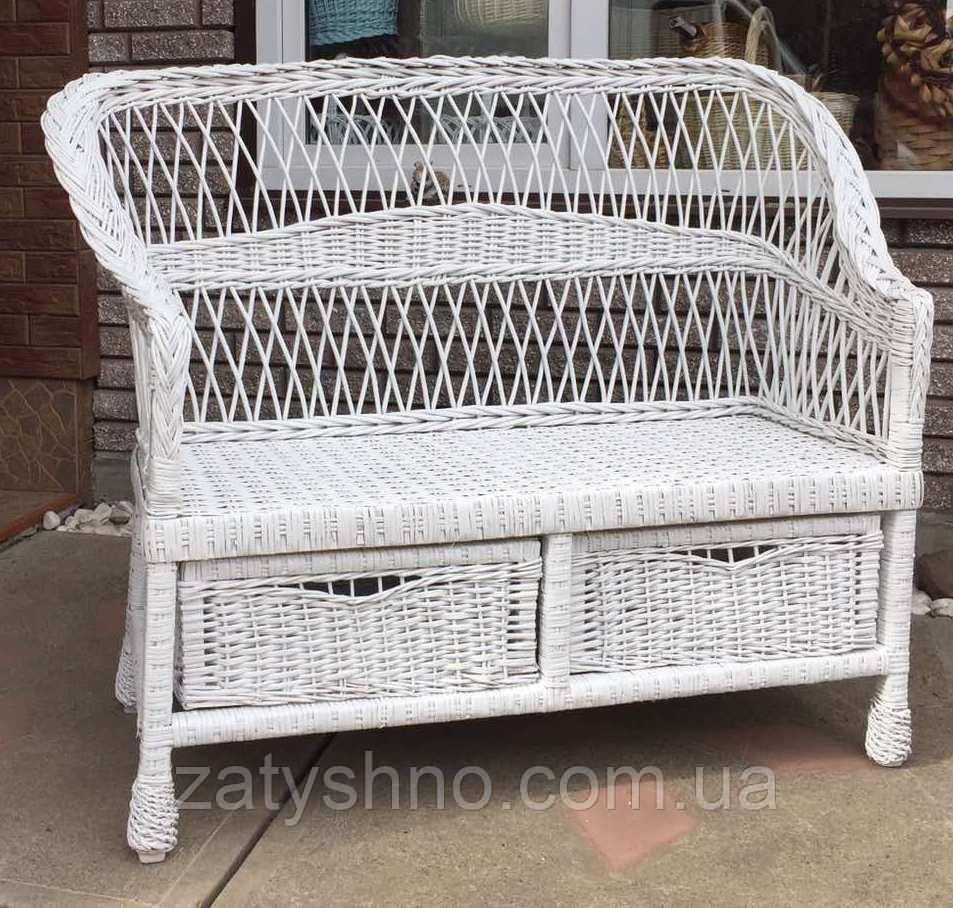 Диван плетеный белый с шухлядой Киев - изображение 2