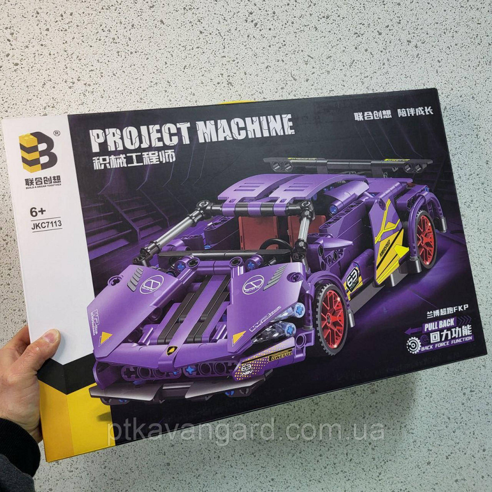 Конструктор машинка Ламборджини 470 деталей Техник JKC 7113 фиолетовый Хмельницкий - изображение 3