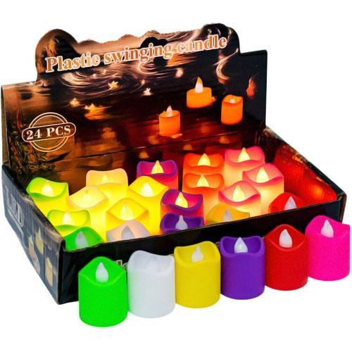 Кольорові декоративні світильники-свічки з теплим полум’ям, 24 шт Київ - фото 12