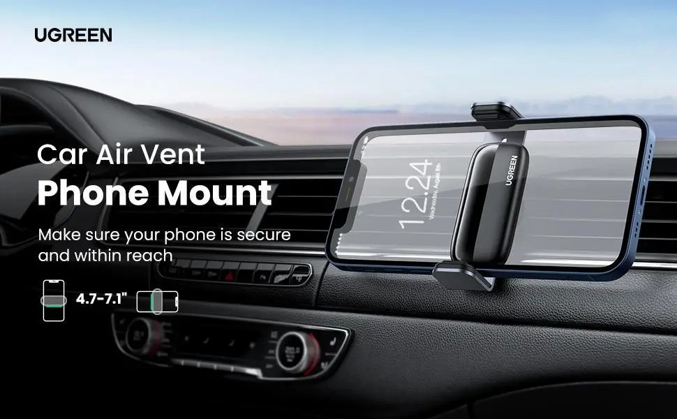 Автодержувач UGreen універсальний 360 градусів Air Vent Mount LP120 (Чорний) Миколаїв - фото 9