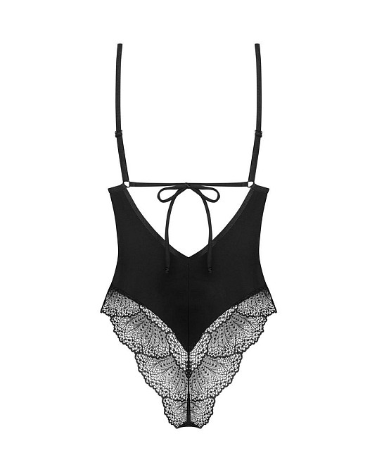 Тедди Obsessive Lobellis teddy, XL/2XL, черное, лиф с мягкой чашкой, открытая спина, низ-стринги Sex Aura Киев - изображение 4