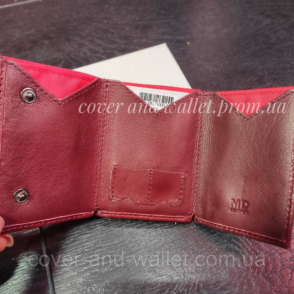 Жіночий міні гаманець із натуральної шкіри червоного кольору MD 610 Київ - фото 5
