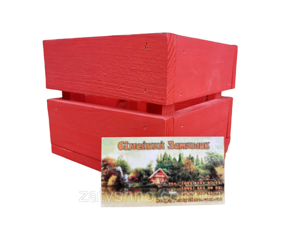 Ящик из дерева красный Киев - изображение 1