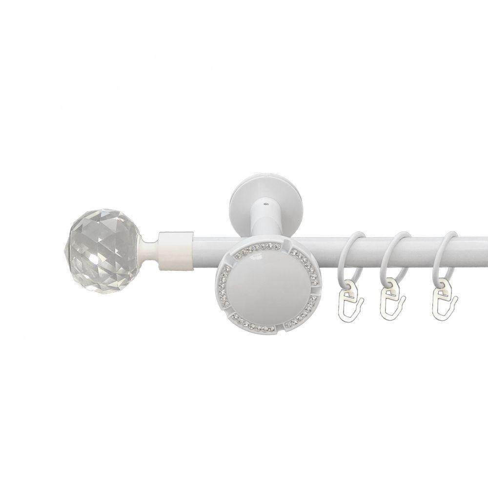 Карниз Orvit Люміера металевий однорядний розета реверс фламо гладка труба кільце металеве Арктіс 19 мм 240 см (00-00013222) Львів - фото 1