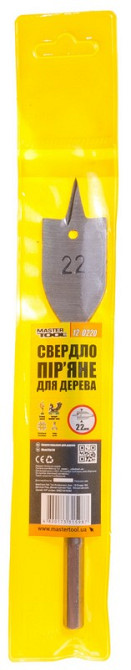 MASTERTOOL Свердло для дерева MASTERTOOL пір'яне 22х152 мм 6-гранний хвостовик 12-0220 Коломия - фото 4