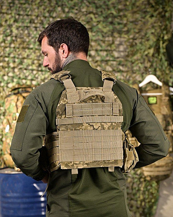 Плитоноска 4 швидкі скидання з напашником Cordura піксель ПП4632 Київ - фото 3