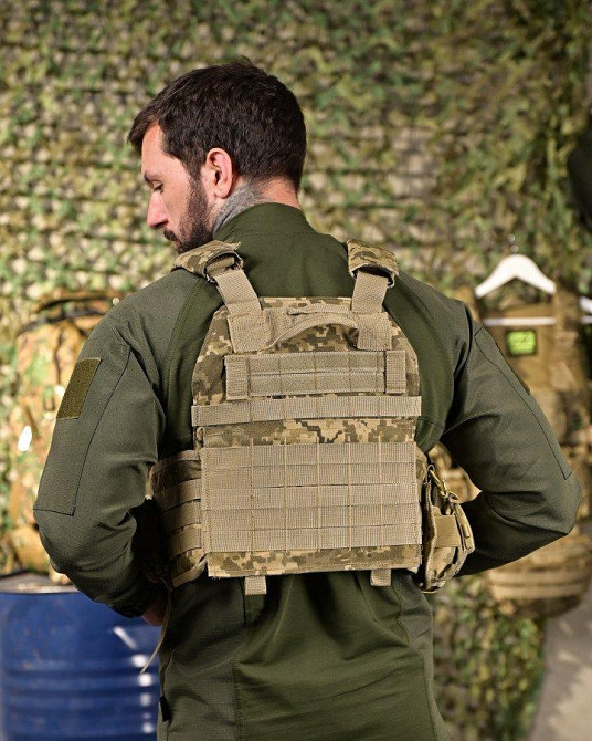 Плитоноска 4 быстрых сброса с напашником Cordura пиксель ПП4632 Одесса - изображение 3