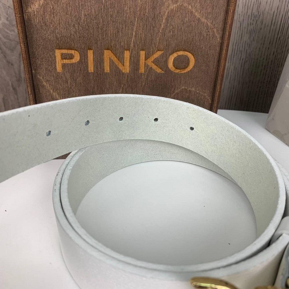 Білий жіночий шкіряний поясний ремінь Пінко, класичний пояс стиль Pinko пташки ( 24154 ) Харьков - изображение 4