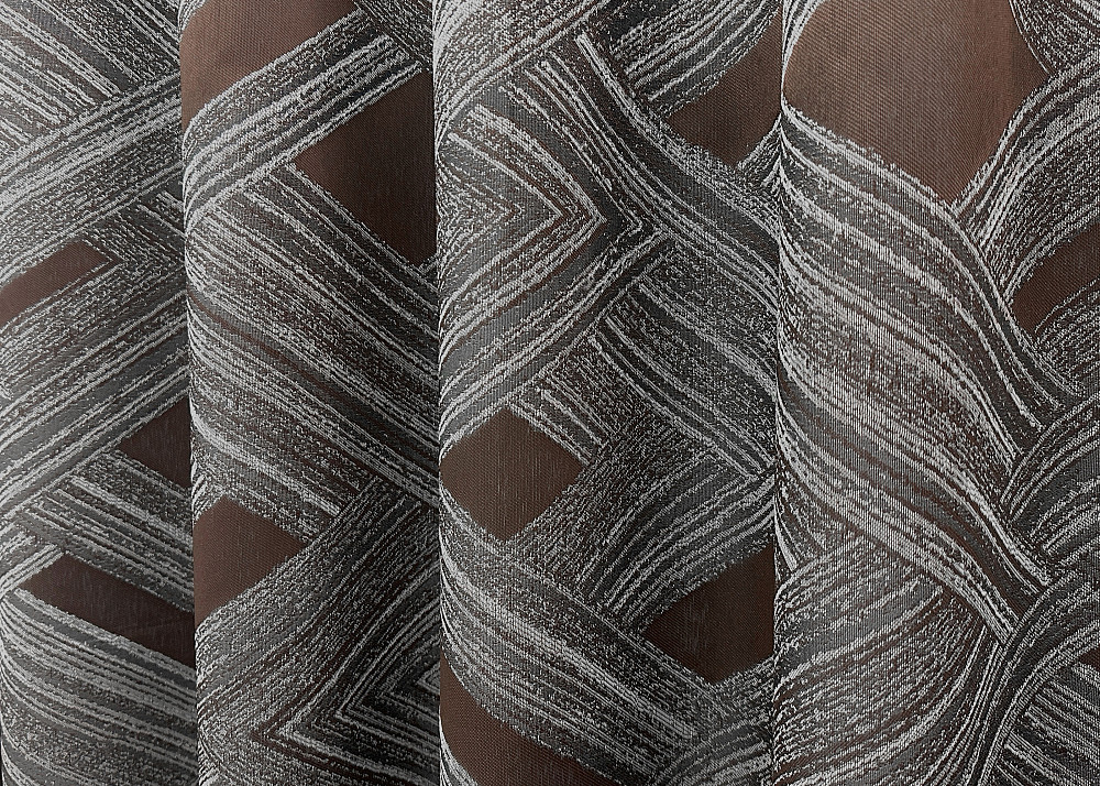 Комплект готовых штор VR-Textil Жаккард Mystery № 1623ш Серый с венге 150х290 см 2 шт (33-0524) Киев - изображение 7