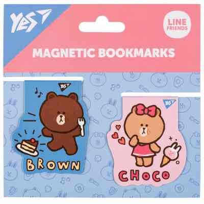 Закладки для книг Yes магнітні Line Friends Brown and Choco, 2шт (708106) Вінниця
