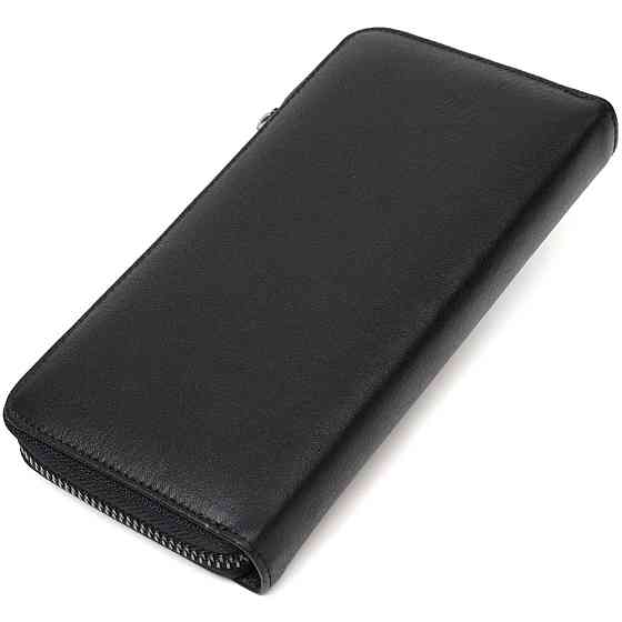 Стильный женский кошелек из натуральной гладкой кожи Черный (BOND) Киев