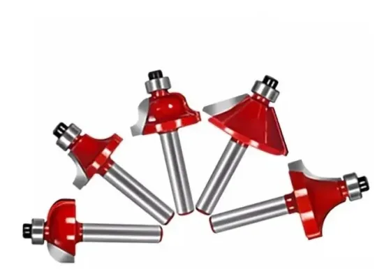 Набор фрез по дереву 15 шт в деревянном кейсе, хвостовик 6.35 мм, профильные и кромочные фрезы Киев