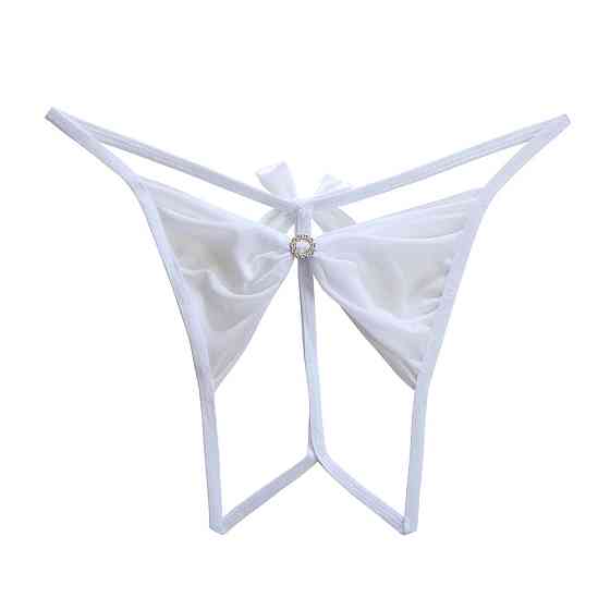 Трусики з розрізом у формі бантика one size білий Київ