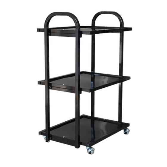 Косметологическая тележка Профи+ металлическая на колесах Черный Киев