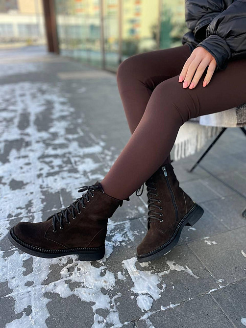 Edan Instruments Женские ботинки EDAN коричневые замша натуральная высота 16 см размер 36-41 (5 Коломыя - изображение 4